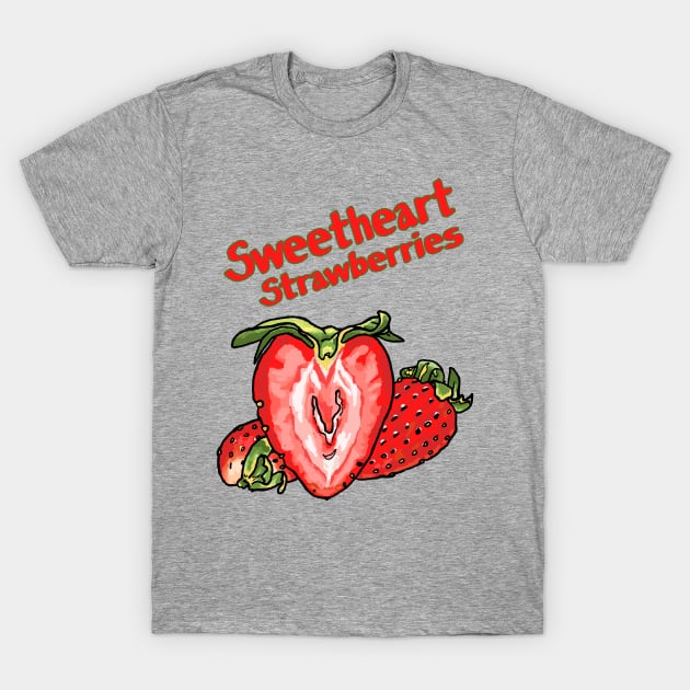 Sweetheart Strawberries T-Shirt by KColeman